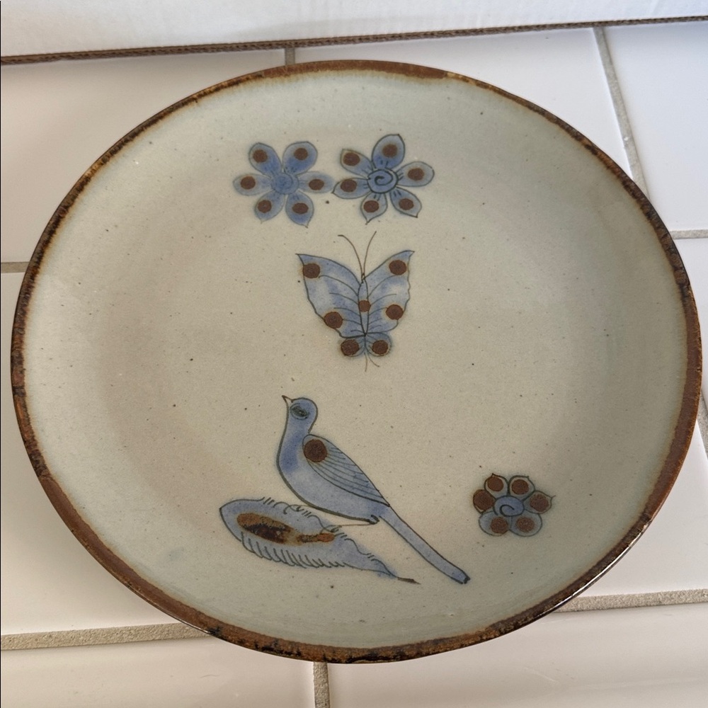 Ken Edwards Mexican TONALA POTTERY El Palomar 10” plate #7 🐈‍⬛